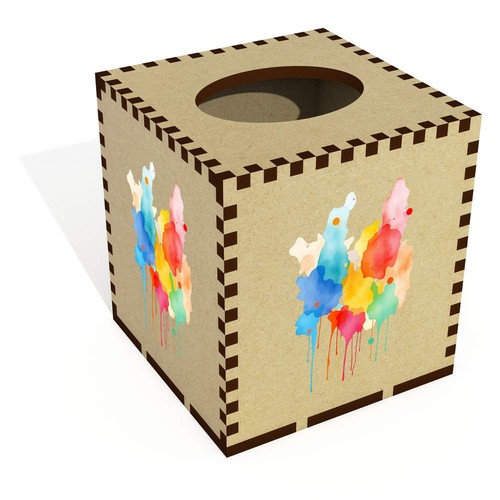 Square paint splodge - splodge', wooden