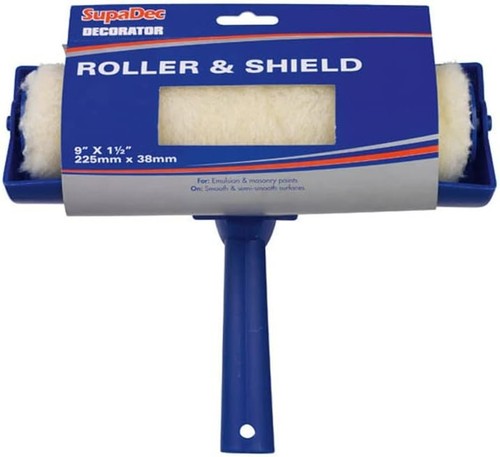 Paint roller with shield - roller,